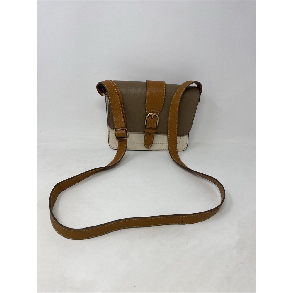 Soruka Crossbody Bag Womens Leather Multi-Compartment Neutral Color Block